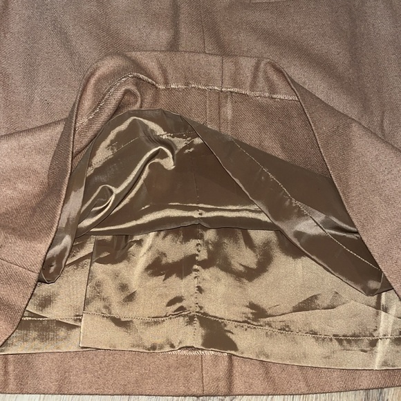 NWT Halogen Wool Blend Camel Mini Skirt Zip Front Closure Pockets size 8 - Picture 7 of 8